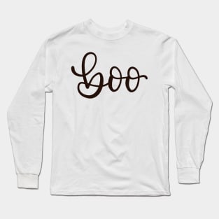 Boo - Script in Black Long Sleeve T-Shirt